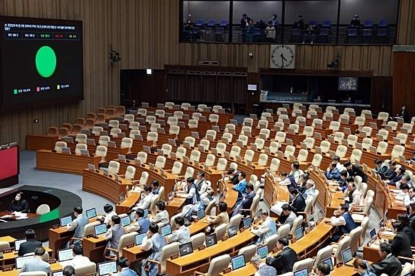 12일 미국 헤리티지 재단(The Heritage Foundation)이 발표한 ‘2026 경제자유지수’에 따르면, 대한민국 경제는 글로벌 순위 상위권 수성에도 불구하고 ‘정치 리스크’와 ‘규제 족쇄’에 갇혀 정체 국면에 진입한 것으로 분석됐다. 사진은 국회 본회의장 모습. /사진=미디어펜 김상문 기자