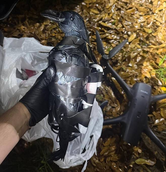 교도소 내 금지 물품 밀반입에 사용된 까마귀 모형. 사진=그랜트 파리쉬 보안관 사무소 SNS