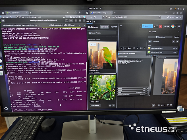델 프로 맥스 위드 GB10를 활용해 고해상도 이미지를 생성한 시연 화면. (사진=이호길 기자)
