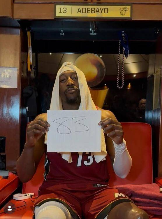 NBA 역대 한 경기 최다득점 2위인 83점을 넣은 마이애미 아데바요. [사진 구단 SNS]