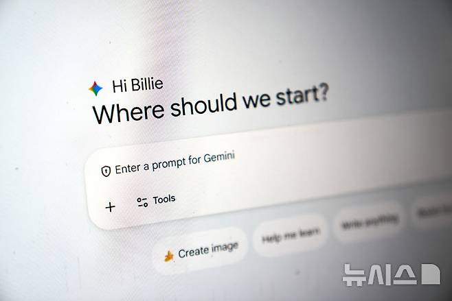 [AP/뉴시스] 구글 AI '제미나이'의 구동 화면.