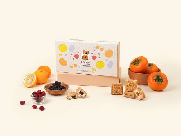 현대위아가 경남지역 산딸기·오디·단감·유자 등 농축산물을 가공해 만든 도담샌드. 사진 제공=현대위아