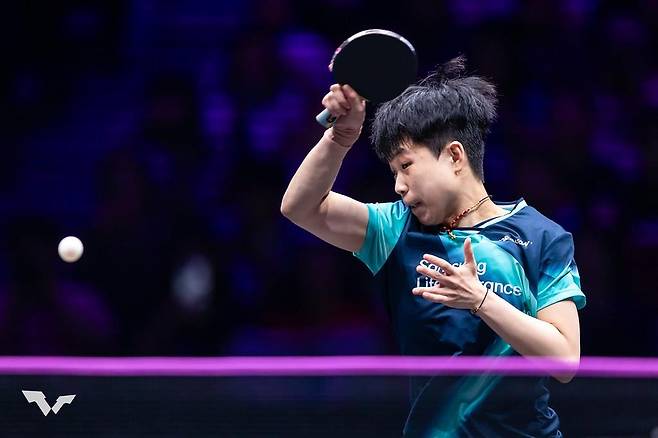 WTT 챔피언스 충칭 여자 단식에 나선 주천희 [WTT 인스타그램 캡처. 재판매 및 DB 금지]