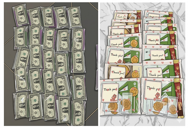 '구디백' 팁 논란, 구디백 뜻, 호구 된 한국인, 호구 자처한 베트남 한국 관광객(출처=제미나이 나노바나나 AI 기반 편집 이미지)