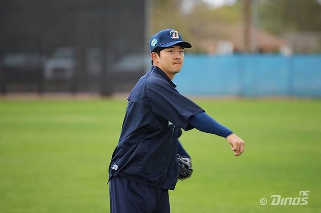 NC 오장한이 미국 애리조나 투손 스프링캠프서 훈련하고 있다. 사진 | NC 다이노스