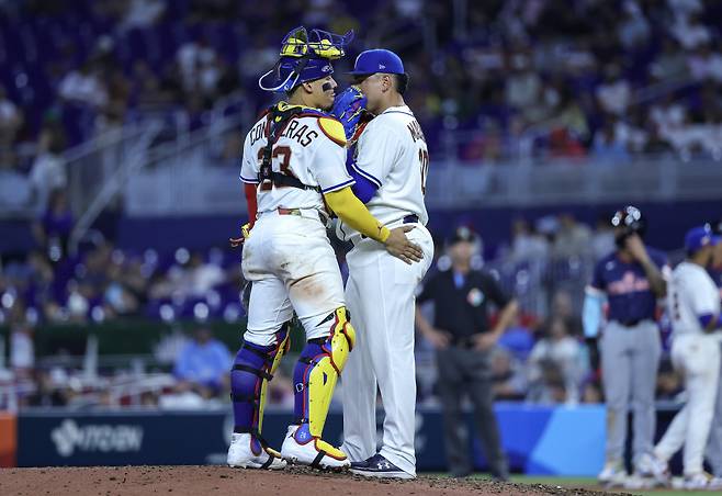 7일 네덜란드전에 등판한 마차도. 연합뉴스