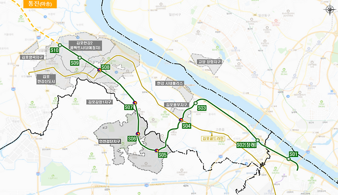 서울5호선 김포·검단 연장안(대도시권광역교통위원회 조정안]