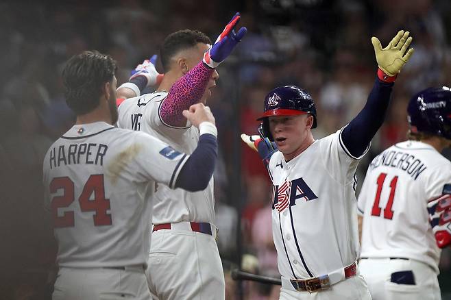 미국 야구 대표팀 선수들.  AFP연합뉴스