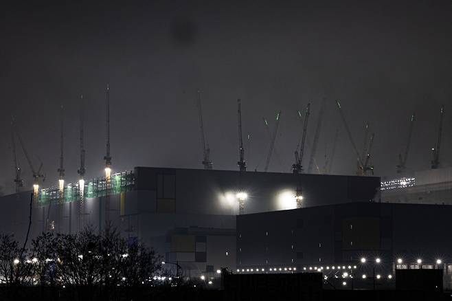 3월 6일 반도체를 만드는 클린룸이 지어지고 있는 삼성전자 평택캠퍼스 P4 전경. 박해윤 기자