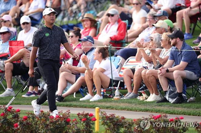김시우의 1라운드 경기 모습.  [AFP=연합뉴스]