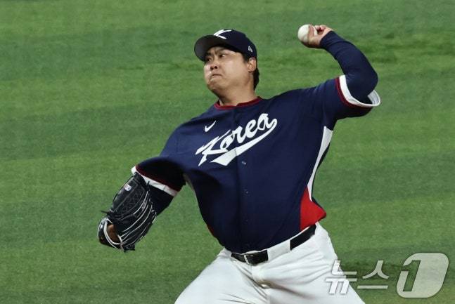 14일 도미니카전에 선발 등판한 류현진. /사진=뉴스1