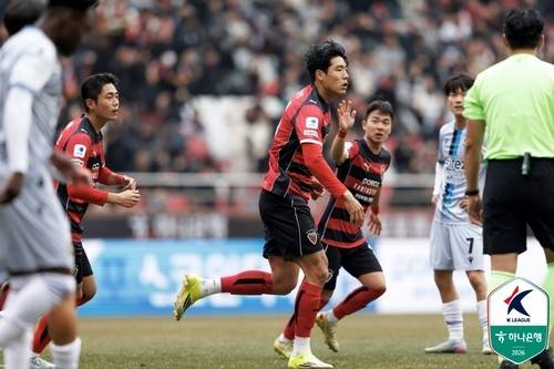 ▲ 포항 이호재의 골세리머니.한국프로축구연맹 제공.