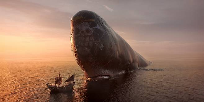 다양한 액션 장면과 더불어 8부작 곳곳에 따뜻한 에피소드가 등장한다. 2화에 등장하는 거대 고래 ‘라분’./넷플릭스