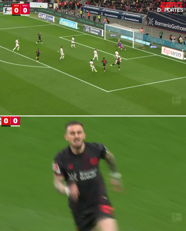 14일, 레버쿠젠의 가르시아가 바이에른 뮌헨을 상대로 선취골을 터트렸다. ESPN Deportes