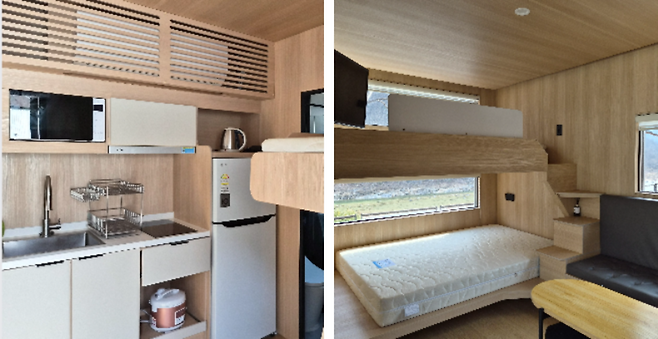 ▲&nbsp;카라반과 글램핑 내부. /최준희기자wsx3025@incheonilbo.com