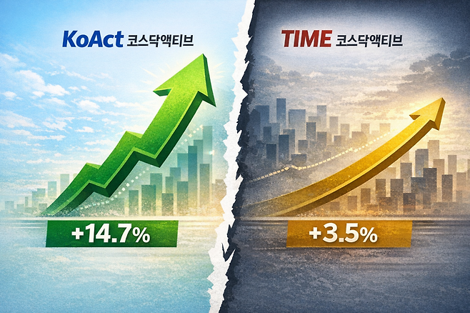 액티브 ETF 비교 이미지(챗GPT 생성)