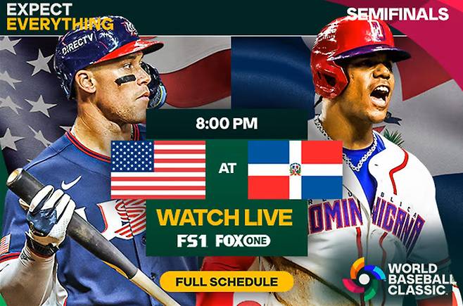 (2026 월드베이스볼클래식 4강에서 맞붙은 미국 vs 도미니카공화국)