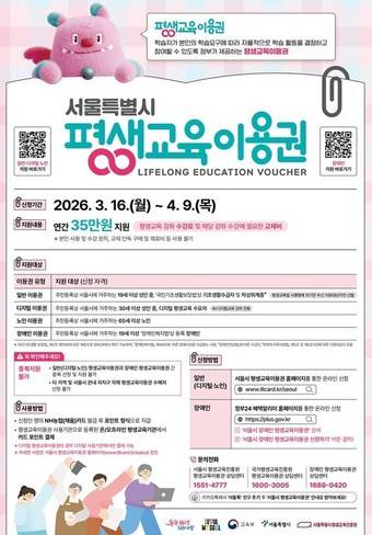 2026년 서울시 평생교육이용권 포스터(서울시 제공)