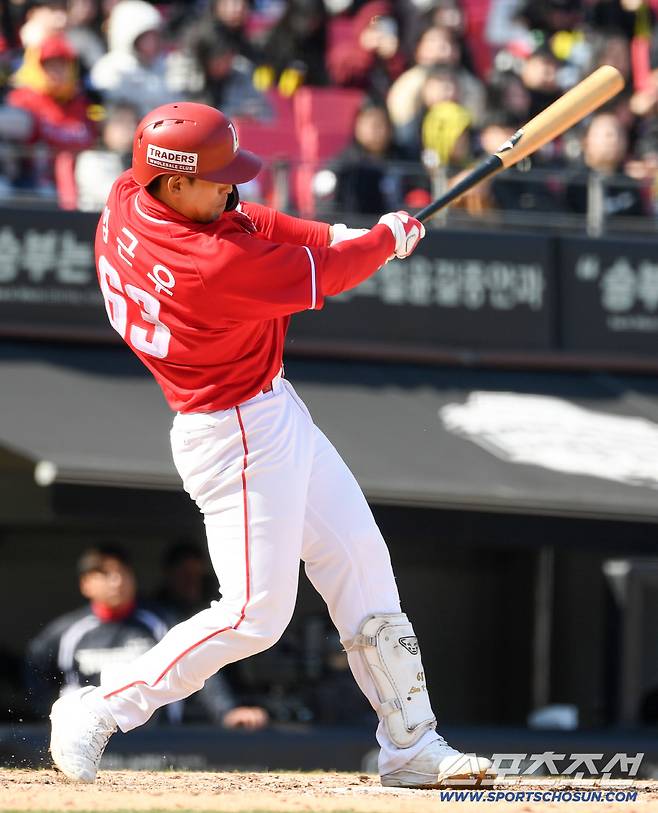 13일 광주 기아챔피언스필드에서 열린 KIA 타이거즈와 SSG 랜더스의 시범경기. SSG 임근우가 타격을 하고 있다. 광주=박재만 기자 pjm@sportschosun.com/2026.03.13/
