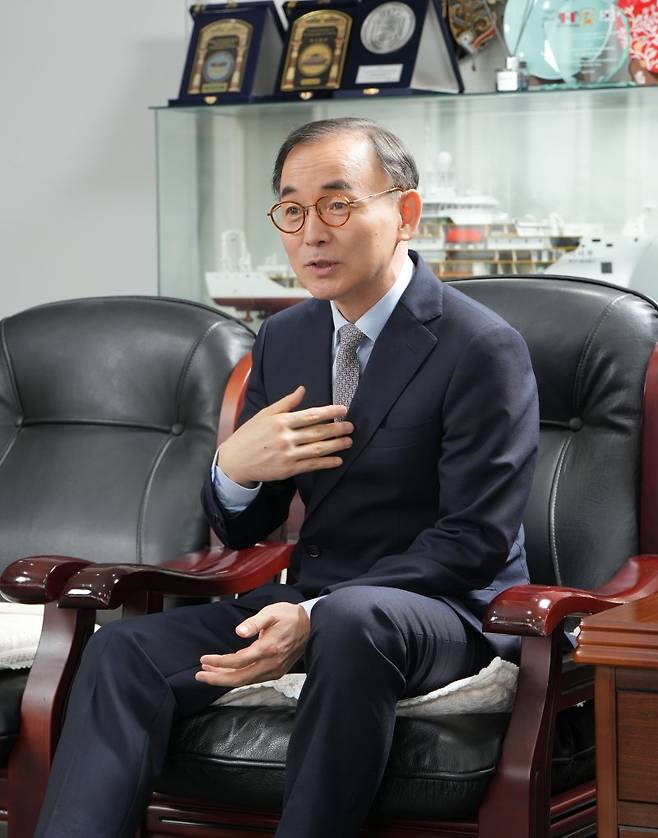 이희승 한국해양과학기술원장이 16일 본지와 인터뷰하고 있다. 한국해양과학기술원 제공