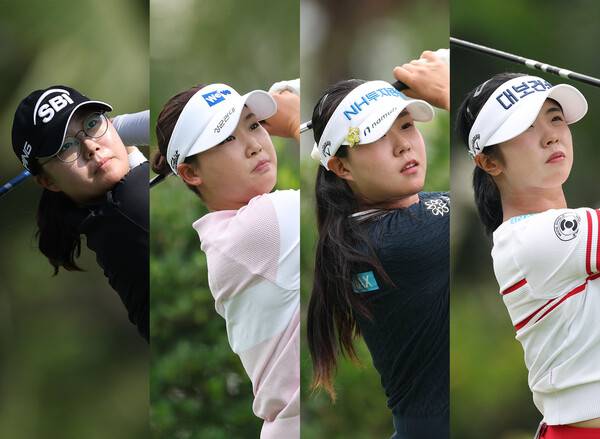 한국여자프로골프(KLPGA) 투어 2026시즌 첫 대회인 '신설 대회' 리쥬란 챔피언십에 출전한 루키 김가희2, 김민솔, 최정원, 양효진 프로. 사진제공=KLPGA (사진을 무단으로 사용하지 마십시오.)