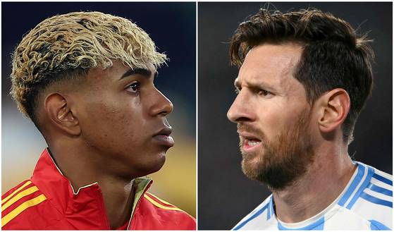 메시(오른쪽)와 야말 AFP=연합뉴스