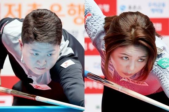 25/26시즌 마지막  정규투어 ‘웰컴저축은행 PBA-LPBA챔피언십’이 오는 25일 경기도 고양시 킨텍스PBA스타디움에서 개막한다. 사진은 ‘디펜딩챔피언’ 조건휘(왼쪽)와 김가영. (사진=PBA)