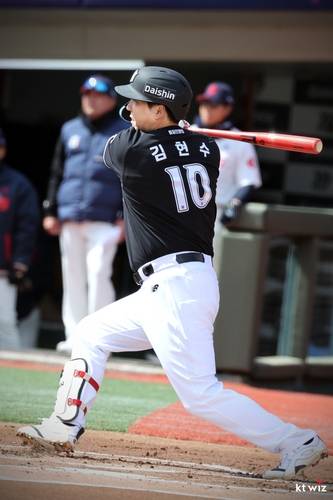 13일 롯데와 시범 경기에 출전한 kt 김현수 [kt wiz 제공. 재판매 및 DB 금지]