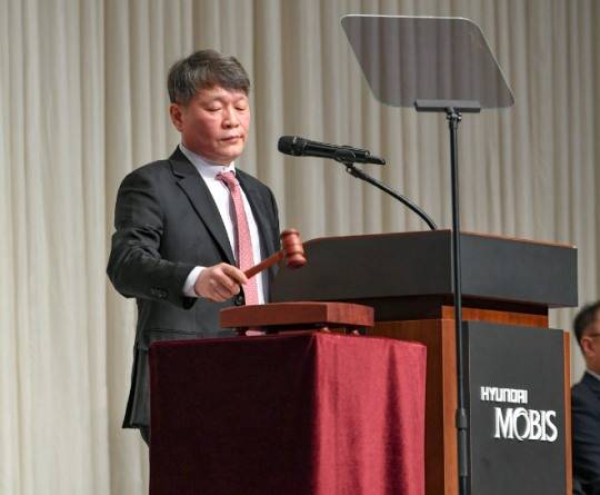 이규석 현대모비스 대표가 17일 제49기 정기 주주총회를 개회하고 있다. / 사진=현대모비스