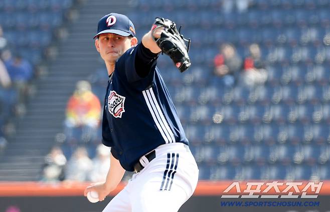 17일 대전 한화생명볼파크 열린 한화 이글스와 두산 베어스의 경기. 두산 플렉센이 숨을 고르고 있다. 대전=박재만 기자 pjm@sportschosun.com/2026.03.17/