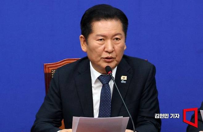 정청래 더불어민주당 대표가 16일 국회에서 열린 최고위원회의에서 발언하고 있다. 2026.3.16 김현민 기자