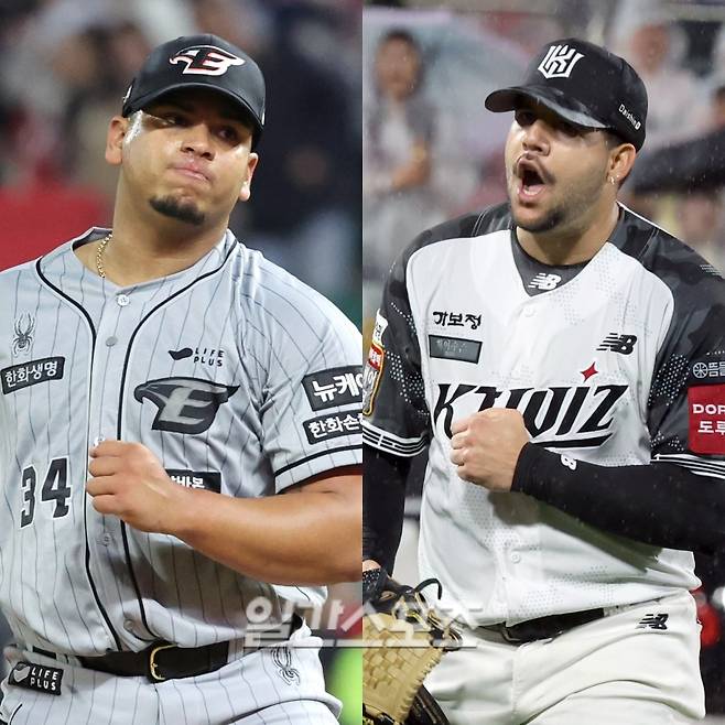 한화 당시 산체스와 KT 당시 헤이수스. IS 포토