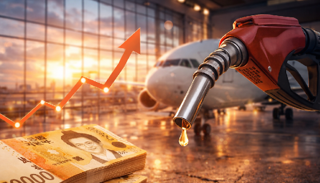 유가 상승 영향으로 항공기 연료비 부담이 커지며 항공권 가격 상승 압력이 확대되고 있다. (AI 생성 사진)