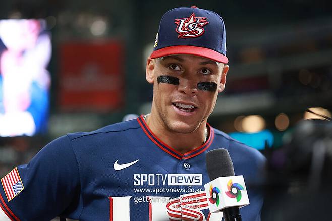 ▲ WBC 미국 대표팀 주장 애런 저지. "내가 경험했던 월드시리즈와 비교해도 이번 WBC의 분위기는 더 크고 더 뜨겁다"고 말했다.