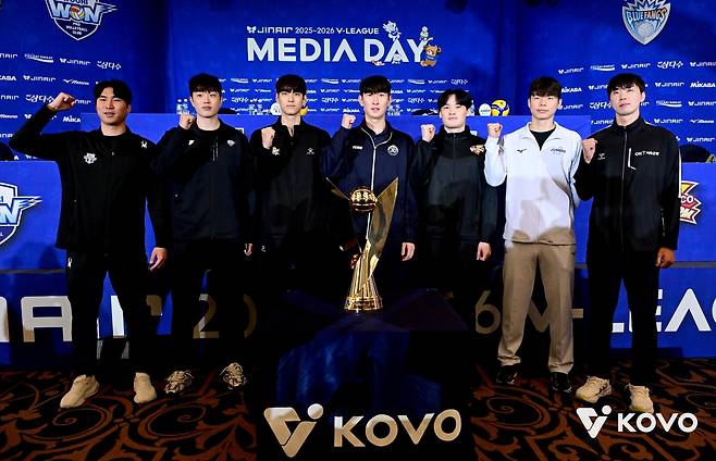프로배구 2025-2026 V리그 미디어데이에 참석한 남자 선수들 [한국배구연맹 제공. 재판매 및 DB 금지]