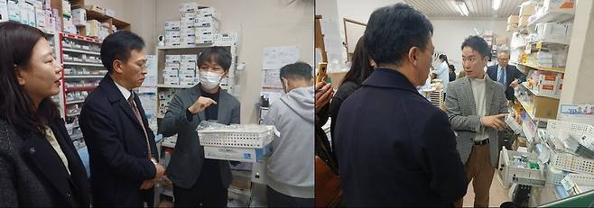 도쿄 오토도케 약국을 둘러보는 경기도약사회 임원들.