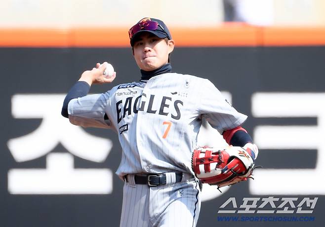 이적 첫해 아쉬움을 뒤로하고 올 시즌 준비에 박차를 가하고 있는 한화 유격수 심우준.