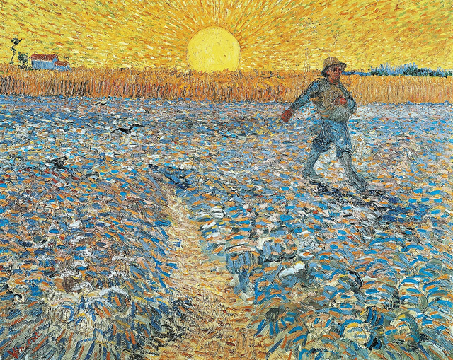 고흐, ‘씨 뿌리는 사람’(The Sower). 1888년년. 캔버스에 유채. 64.2 x 80.3 cm. 네덜란드  크뢸러 뮐러 미술관 소장.