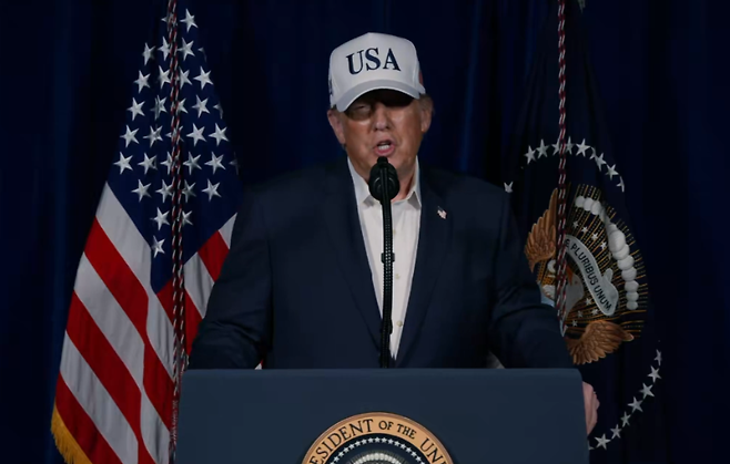 도널드 트럼프 대통령.