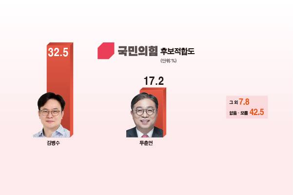 6·3 지방선거 국민의힘 소속 김포시장 후보 적합도 조사. 그래픽 유동수 화백