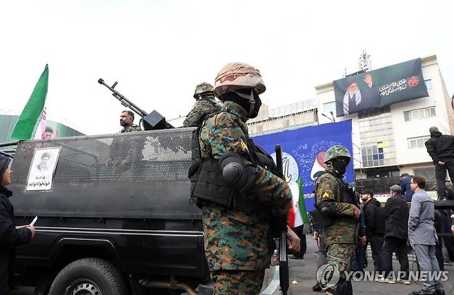 테헤란의 이슬람혁명수비대 [EPA 연합뉴스 자료사진]