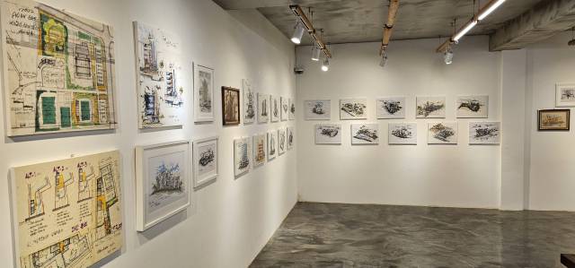 조형장 초대 개인전 '건축사의 스케치' 설치 전경. 조형장 건축사 제공