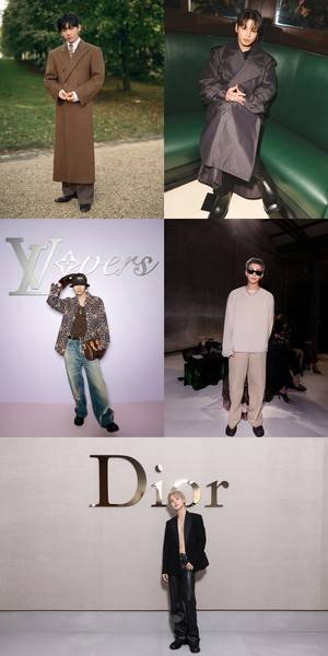 방탄소년단이 지난해 9~10월 2026 S/S 컬렉션 시즌을 맞아 미국 뉴욕, 이탈리아 밀라노, 프랑스 파리 등 주요 패션위크에 참석했다.&nbsp; RM(보테가 베네타), 진(구찌), 지민(디올), 뷔(셀린느), 정국(캘빈클라인)은 각각 앰버서더로 활약 중인 브랜드 쇼에 초청 받아 글로벌 패션 관계자와 미디어의 이목을 사로잡았다.&nbsp;사진=각 브랜드 제공