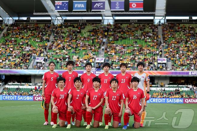 북한 여자 축구대표팀. ⓒ AFP=뉴스1