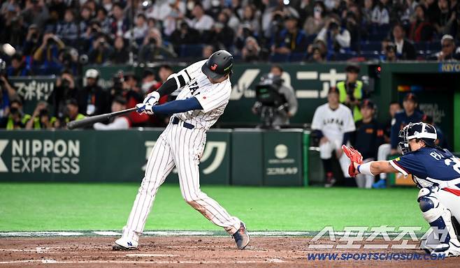 7일 일본 도쿄돔에서 열린 WBC(월드베이스볼클래식) 한국과 일본의 경기. 3회말 오타니가 동점 솔로홈런을 치고 있다. 도쿄(일본)=허상욱 기자wook@sportschosun.com/2026.03.07/