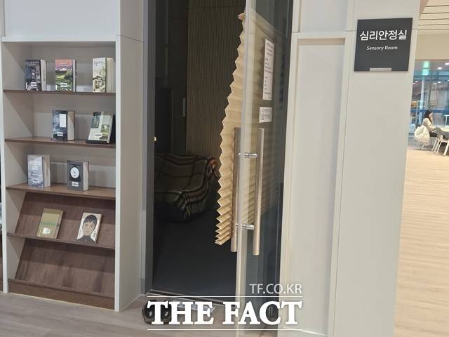 서울 강서구 등촌동 어울림플라자 지하 2층 도서관 내 심리안정실은 장애인의 도전적 행동 시 흥분을 가라앉히기 위해 마련된 방이다. /김명주 기자