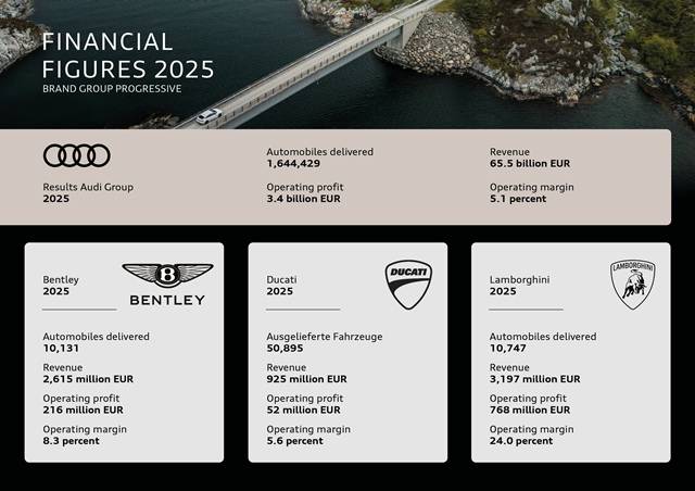 2025년 아우디 그룹 재무 실적 표. /아우디그룹