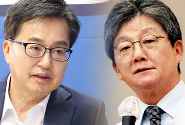 김동연(왼쪽) 경기지사와 유승민 전 의원. 연합뉴스·뉴시스