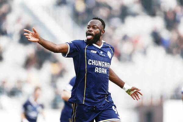 '멀티골 은고이 4경기 연속 득점' 충남아산FC, 성남전서 상승세 이어갈까.(사진제공=충남아산FC)