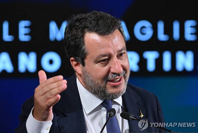마테오 살비니 이탈리아 부총리 겸 인프라·교통부 장관 [로이터 연합뉴스 자료사진. 재배포 및 DB 금지]